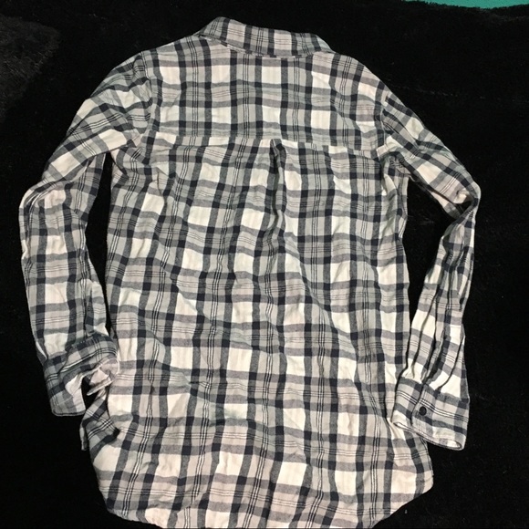 Gray and black and white plaid flannel - Picture 2 of 3